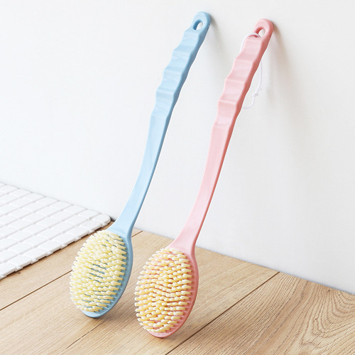 Long handle soft bristle bath brush back brush adult mud decontamination bath brush bath rub back bath brush body wholesale