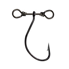 Weihé single hook 2.5cm 0.4g black nickel curved shank hook with built-in dual-eye swivel, suitable for lures wholesale