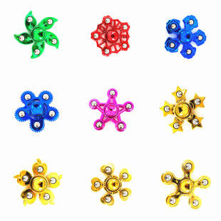New colorful metal fingertip gyro stall temple fair hot plating steel ball plastic gyro toy wholesale