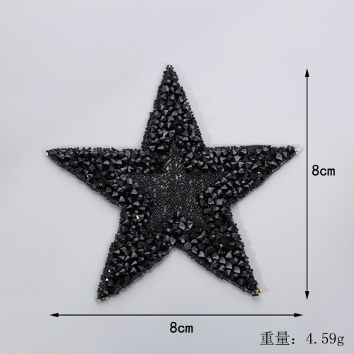 兆顺跨境新款镂空五角星树脂烫钻烫图背胶烫钻补丁贴服装箱包批发