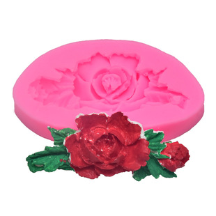 DIY baking tools peony flower shape flip sugar cream cake ultra light clay silicone mold