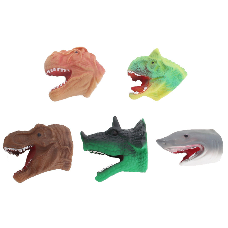 Simulación creativa de silicona mini animal dinosaurio dedo conjunto de educación temprana para niños escena de jardín de infantes juguete interactivo de marionetas de mano