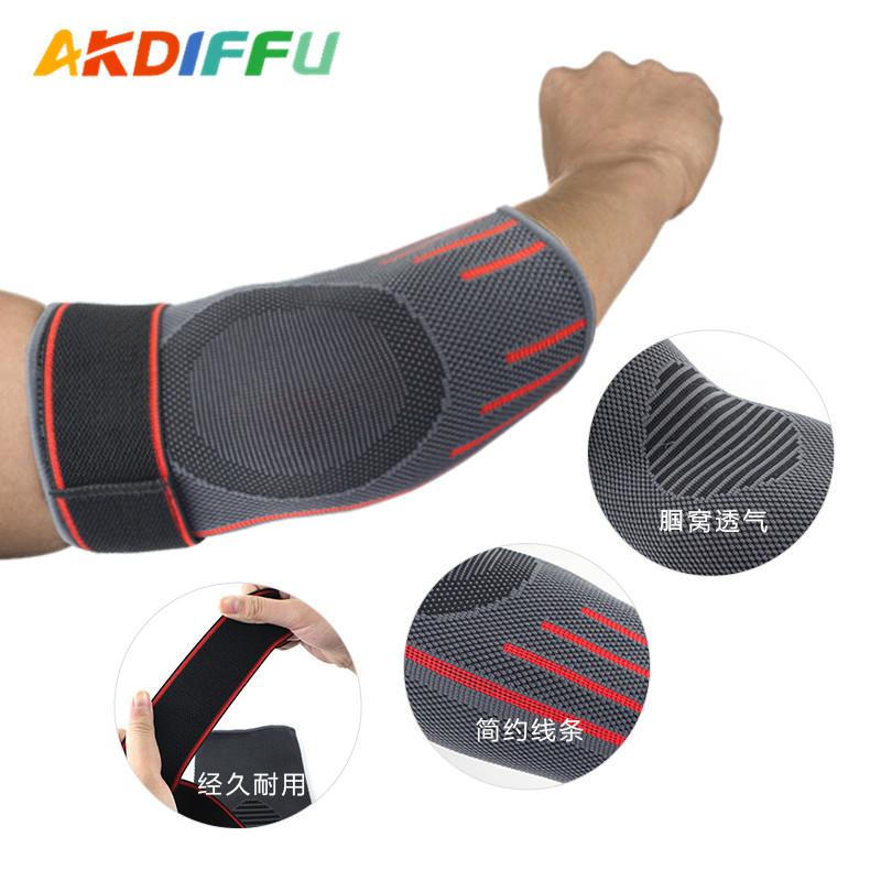 Almohadillas de codo de compresión ajustables con correas de punto almohadillas de brazo almohadillas de bádminton suaves transpirables que absorben el sudor