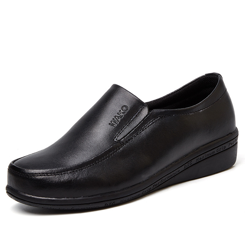 Wako Slipper Chef Shoes Women's Non-Slip Shoes Waterproof and Oil-Proof Work Shoes Hotel Leather Shoes Women's Kitchen Shoes