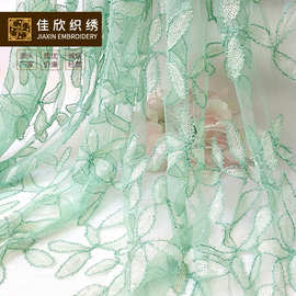 欧美时装连衣裙礼服面料 亮片珠子绣花面料 亮片绣花面料
