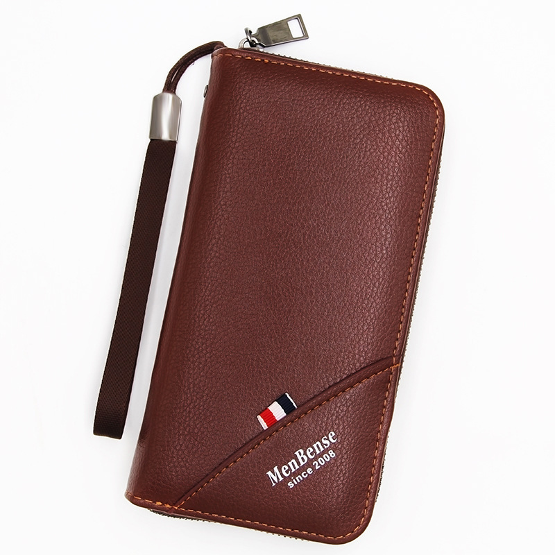 MenBense nueva cartera de los hombres de la cremallera larga bolsa de gran capacidad de Los Hombres bolso cartera bolso de la fábrica al por mayor