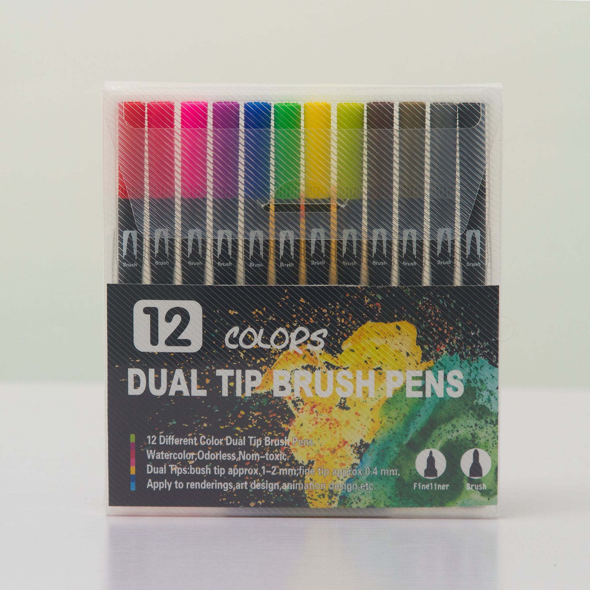 En stock 12/24/36/60/72/100/120/132 color de doble cabeza suave cepillo cabeza marcador gancho pluma papelería