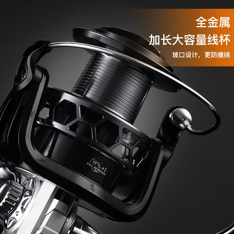 Todo Metal rueda de largo alcance 9000-12000 rueda de pesca ancla rueda de pesca mar Polo rueda de pesca carrete de la rueda giratoria de oro tiburón Rey rueda de pesca