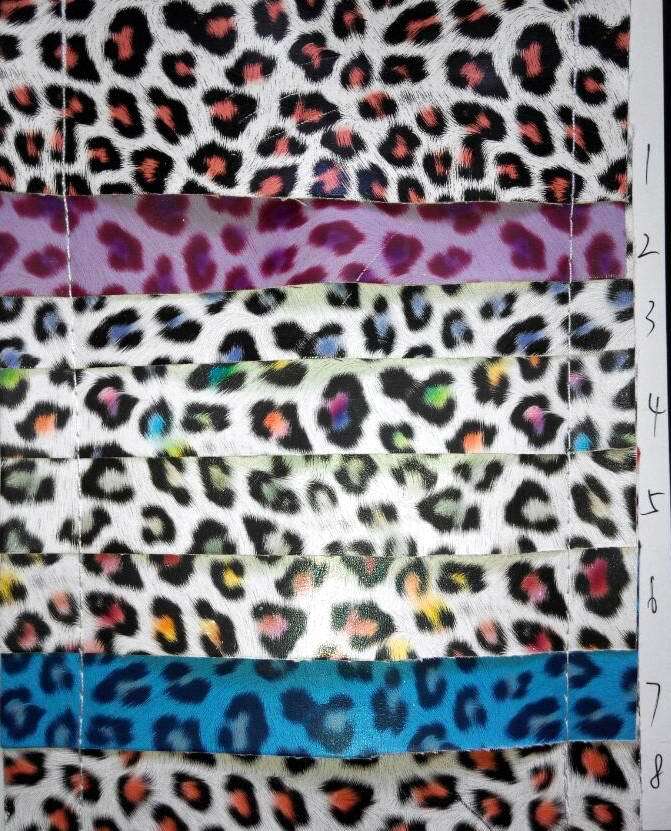 PU皮革 豹纹皮革 七彩水晶豹纹皮革  环保皮革