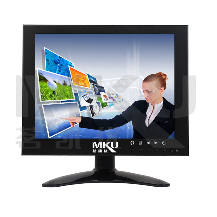 茗凯优8寸工业铁壳监视器LED高亮全新8寸车载监视器防磁震C8078
