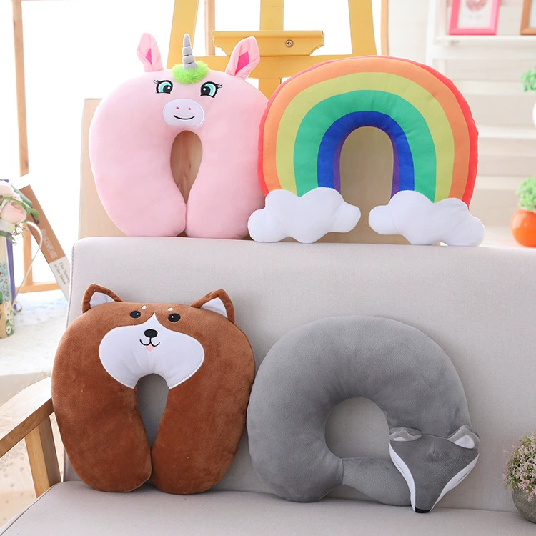 Бесплатная доставка Творческий PP хлопок мультфильм U Подушка милое выражение подушка для шеи обеденный перерыв U Подушка дорожная подушка для шеи