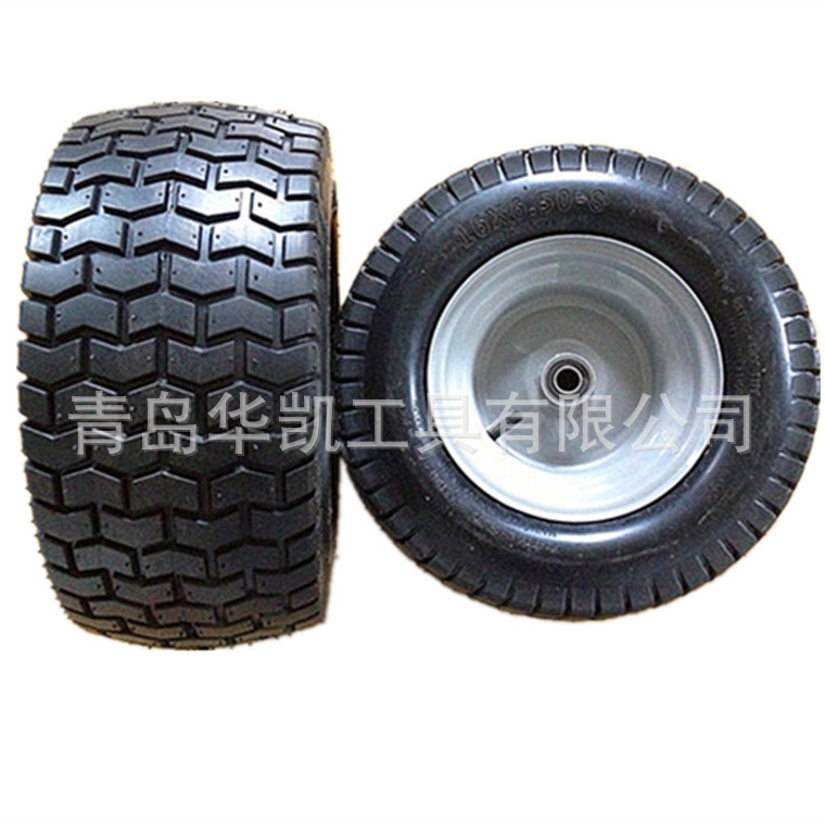 6.50-8橡胶充气轮16寸 6.50-8玉米收割机开沟机工矿轮充气轮16寸