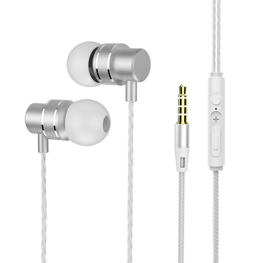 Auriculares con cable en la oreja auriculares de música universales controlados por cable de metal con micrófono subwoofer auriculares de juego de pollo