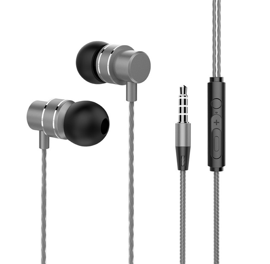 Auriculares con cable en la oreja auriculares de música universales controlados por cable de metal con micrófono subwoofer auriculares de juego de pollo