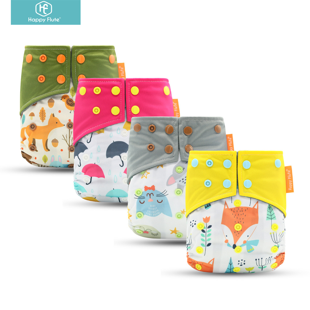 Happyflute Bamboo Charcoal Odor Deodorant Cloth Diapers Waterproof Breathable Baby Training Pants Washable Diapers