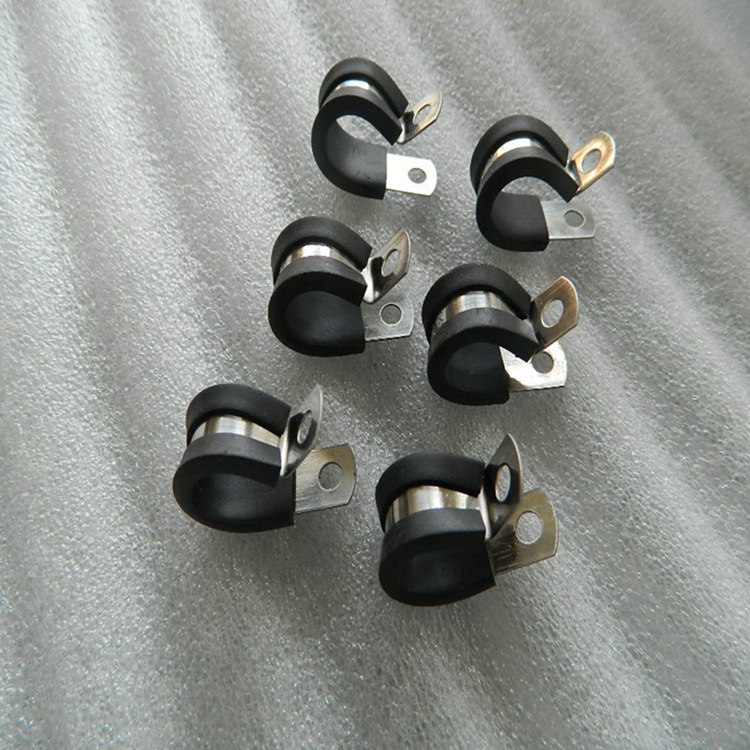 供应汽车线束线缆固定卡扣 不锈钢套胶皮软管夹线束管夹