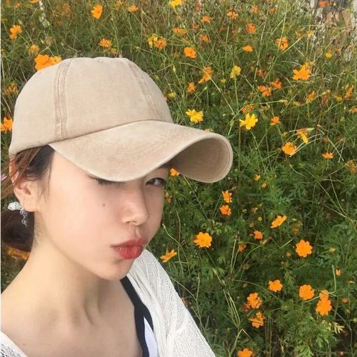 Versatile hat internet celebrity ulzzang retro denim solid color peaked baseball cap for men and women