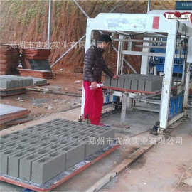 宜欣10-15型河沙陶粒空心砖机混凝土水泥砌块成型机免烧制砖机