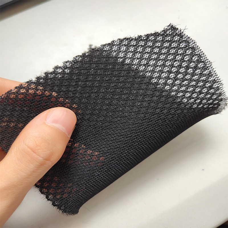 批发涤纶星点三明治网眼布加厚厚度3D记忆弹性网布箱包鞋材面用布