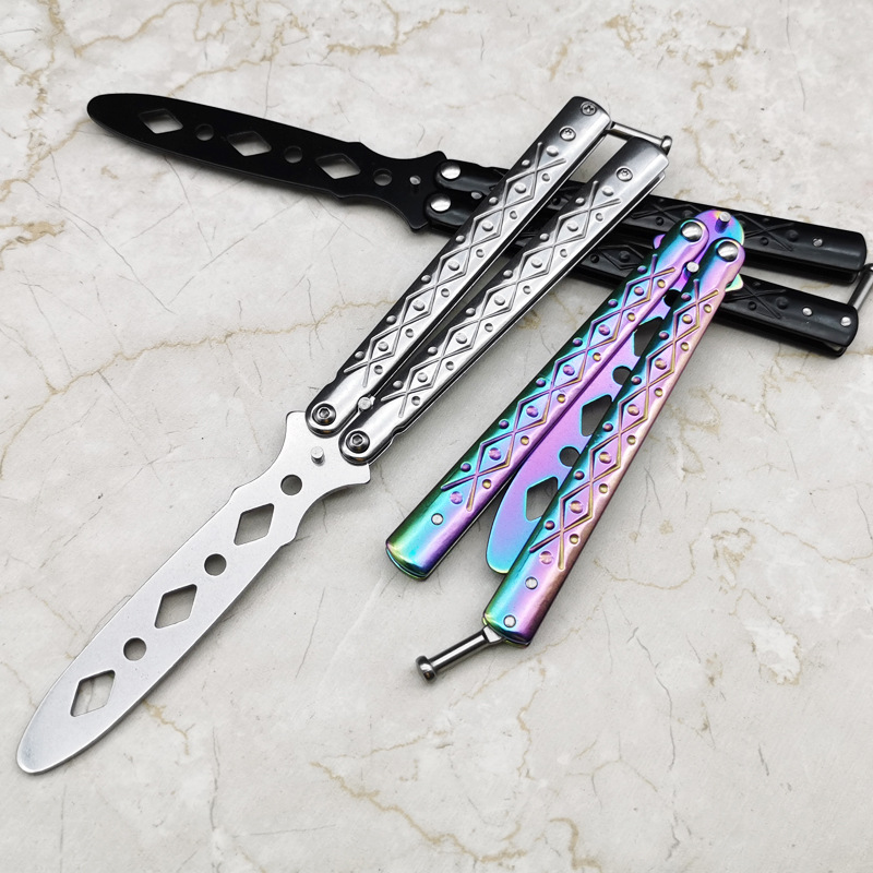 Cuchillo Mariposa de Práctica de Acero 3Cr13, Portátil y Sin Filo, para Exteriores image 3