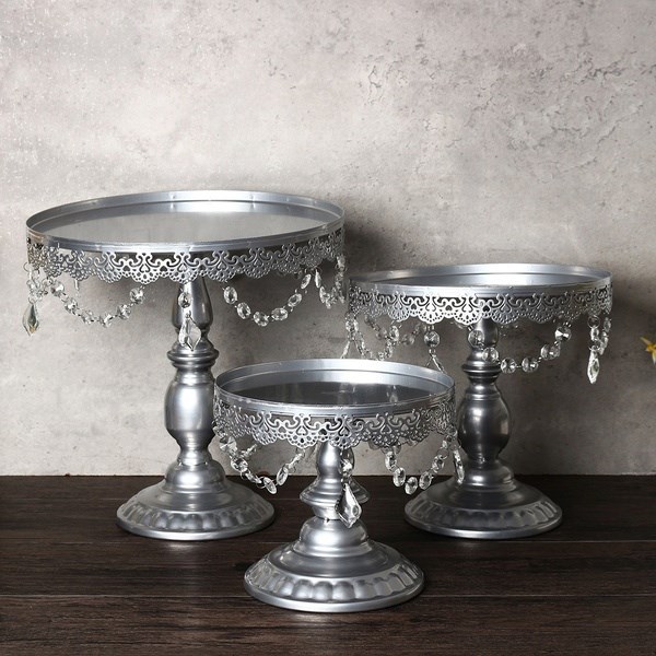 Plata soporte de la torta postre tienda boda banquete inauguración de una casa cena soporte de la torta aniversario celebración exposición postre plato