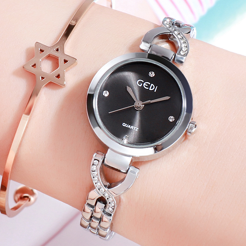 Gedi nueva Corea del Sur estudiante de moda reloj de cuarzo novias de moda pequeño dial reloj de mujer exquisito diamante reloj de mujer
