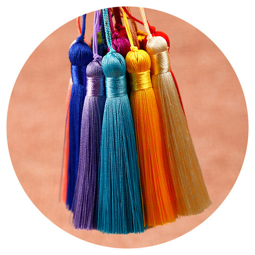 Small Number 8cm Tassel Chinese Knot Bookmark Tassel Drop Ancient Style Polyester Ice Silk Tassel DIY Accessory Wholesale