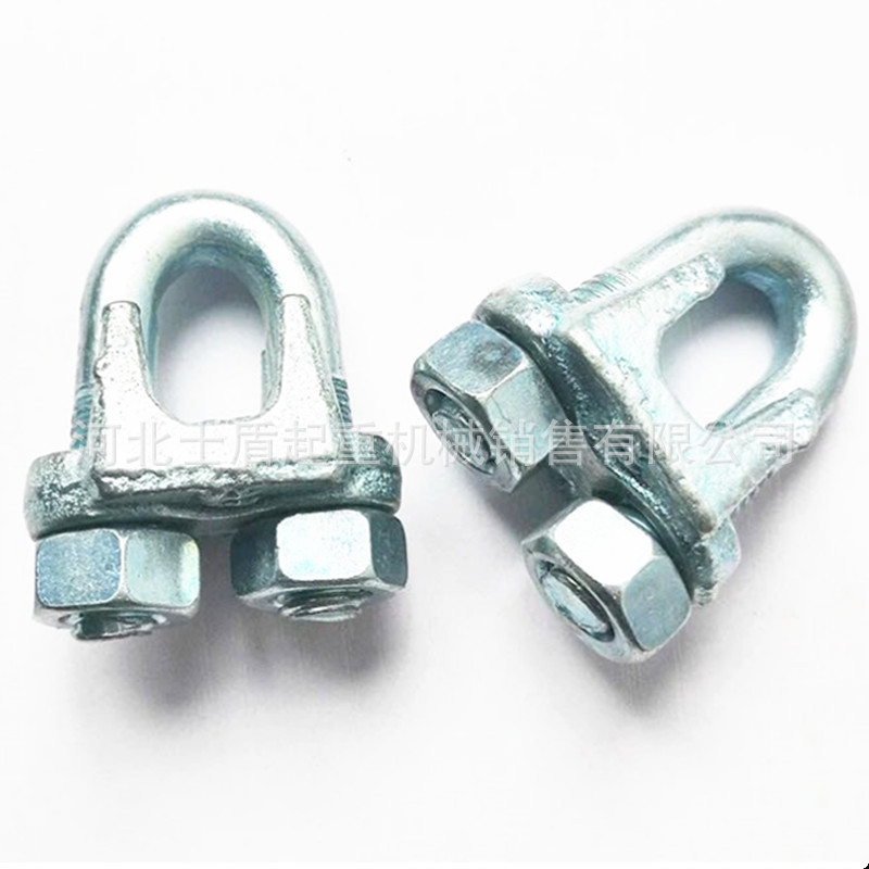 国标重型钢丝绳卡头U型绳夹头索具 玛钢卡头 钢丝绳扣卡绳夹索具