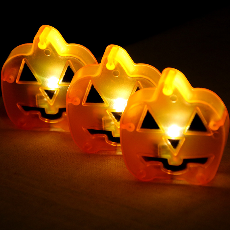 Halloween fiesta decoración electrónica LED noche luz nueva calabaza luz ambiente calabaza decoración plana calabaza vela