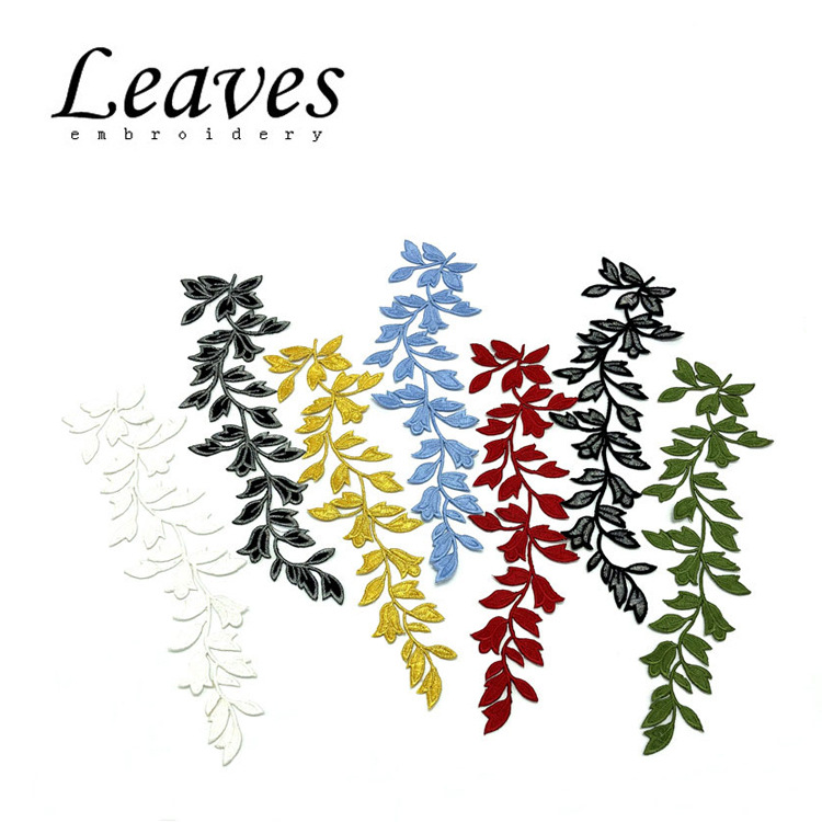 叶子刺绣布贴舞蹈服装饰辅料背胶熨烫贴厂家直销来图来样可定批发