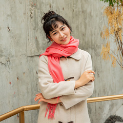 35cm wide imitation cashmere scarf, wool color thickened long scarf, autumn and winter cashmere tassel shawl for women