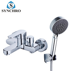 New wall-mounted black simple shower head copper three-in-one bathtub shower set cold and hot mixed faucet