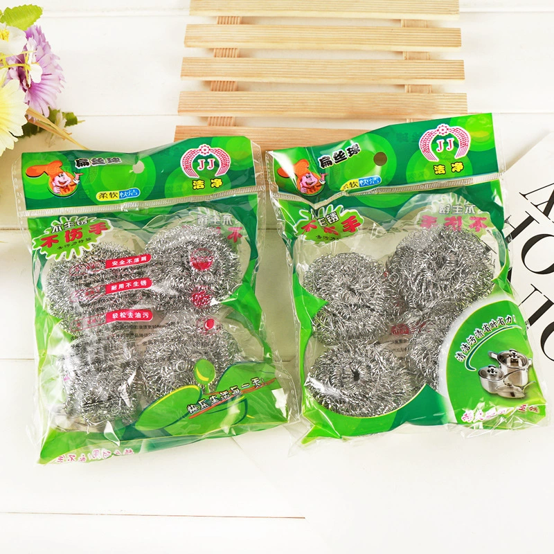Stainless steel wire scrubber balls, kitchen scourers, 1/4/6‑pack