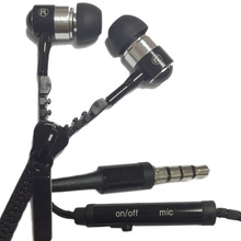 库存处理创意拉链耳机3.5mm线控入耳适用于苹果安卓手机有线耳机