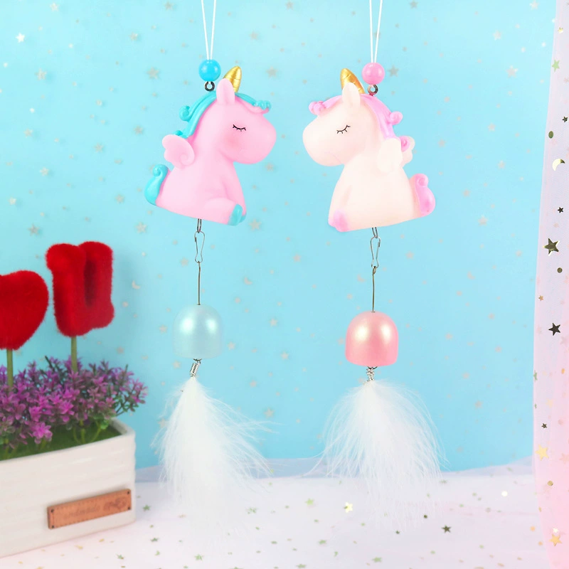 Ins Единорог перо ветер колокольчик кулон креативная девушка спальня комната колокольчик кулон маленькая свежая украшение для комнаты