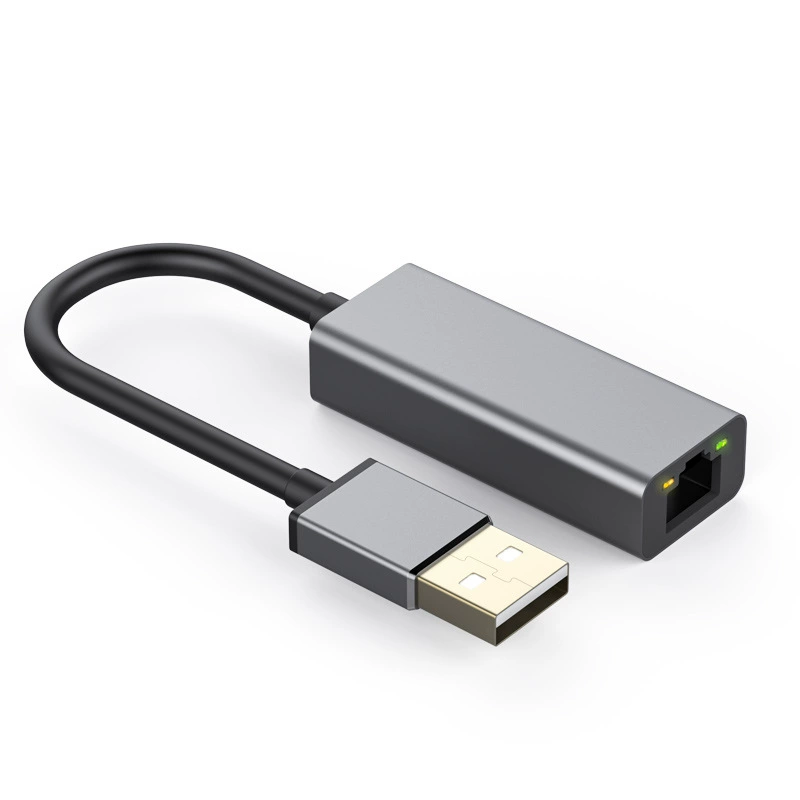 Сетевая карта на 100 мегапикселей, без драйвера, USB, алюминиевый сплав, USB 2.0 to RJ45, серый корпус из алюминиевого сплава
