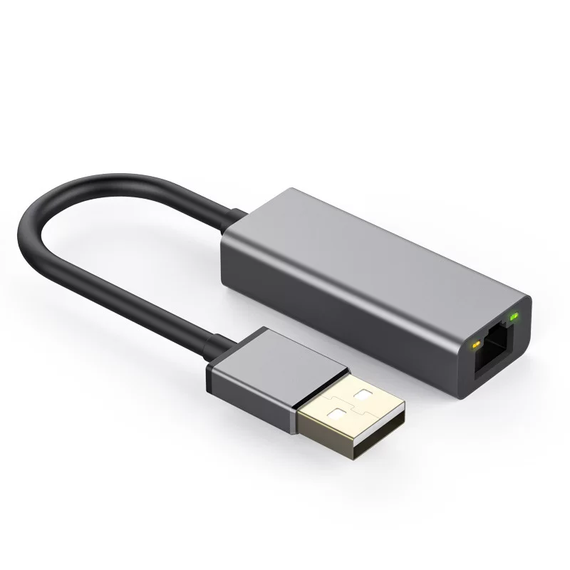 Сетевая карта на 100 мегапикселей, без драйвера, USB, алюминиевый сплав, USB 2.0 to RJ45, серый корпус из алюминиевого сплава
