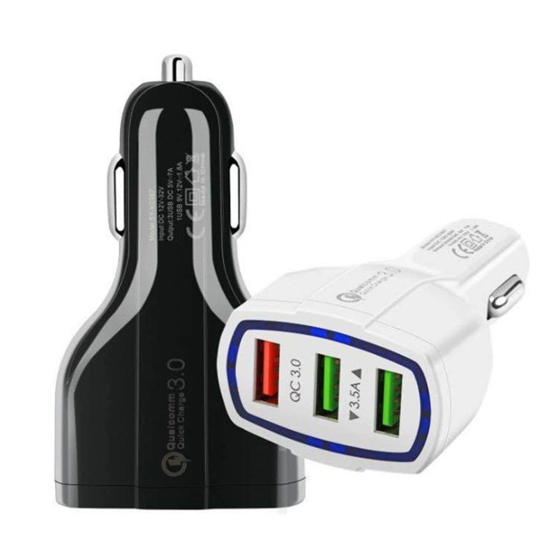 3 USB автомобильных зарядника Qualcomm QC 3.0 быстрая зарядка автомобильный зарядник с большим количеством портов для зарядки мобильного телефона