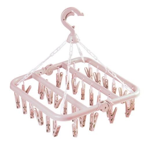 Wow Magic Folding Clothes Hanger Multifunction 32 Clips Clothes Rack Adult Clothes Hanger Children Underwear Socks Hanger Plastic Clothes Hanger