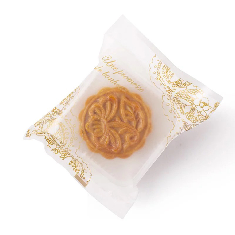 Blister transparente dorado pastel de luna de mediados de otoño soporte inferior cuadrado yema de huevo bandeja crujiente embalaje desechable soporte interno 50g-120g