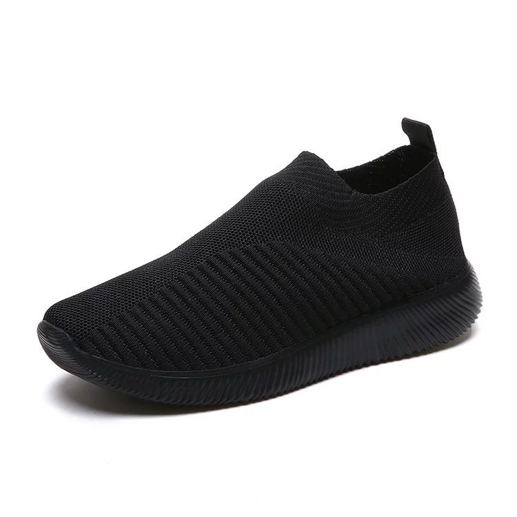 Вязаные Slip-on кроссовки, дышащий низкий мысок, лёгкая повседневная обувь, размеры 35–43