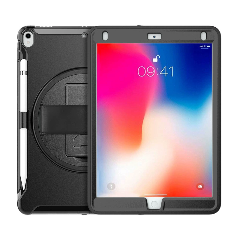 适用iPad Pro 10.5真皮手带PC旋转支架平板保护壳ipad5 6防摔套
