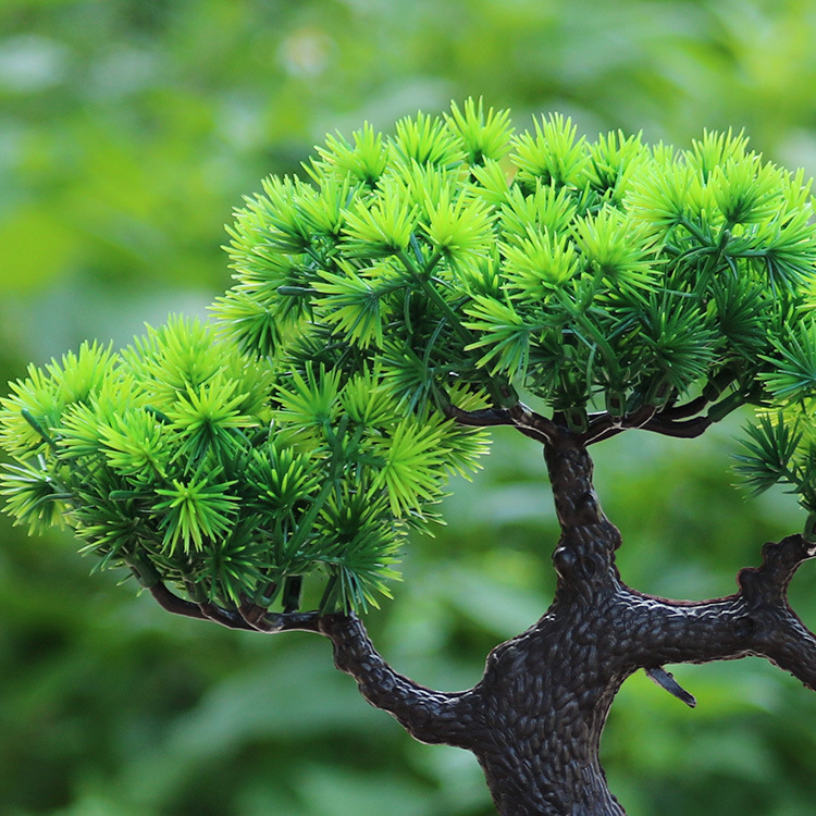 Pino artificial casa interior verde planta decoración flor artificial maceta decoración árbol artificial gran bienvenida Pino plástico bonsai
