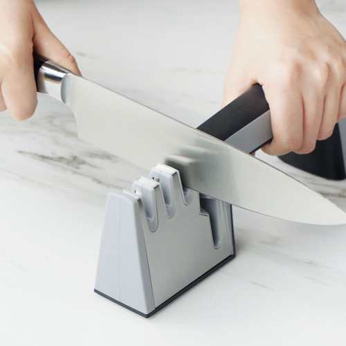 Four-in-one stainless steel knife sharpener, four-stage handheld quick sharpening stone stick for sharpening scissors, handle