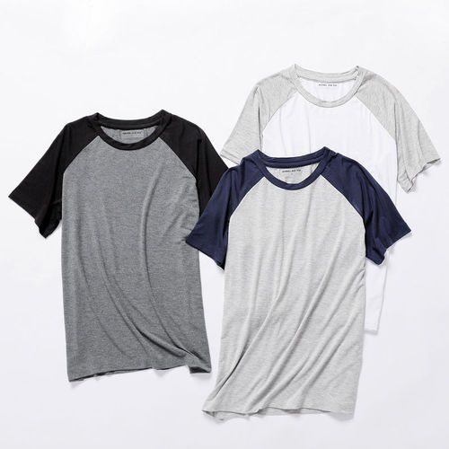 Men's Short Sleeve Sleepwear Single Top Spring and Summer Thin Modal Crew Neck Loose Plus Size T-Shirt Casual Home Wear