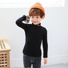 兒童半高領女童中領打底衫純棉男童內搭洋氣寶寶春秋冬裝上衣長袖