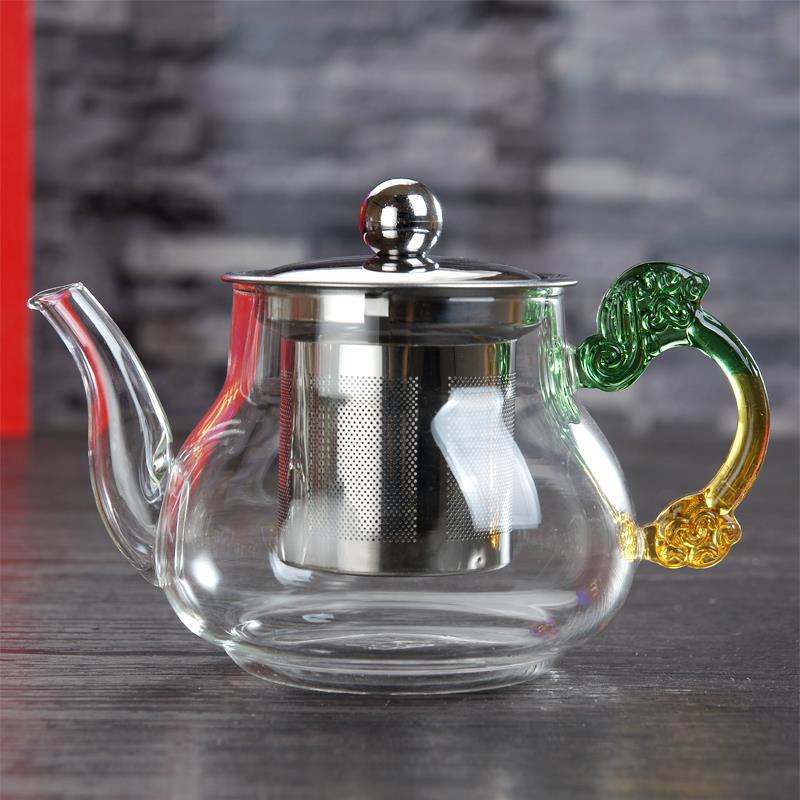 Glass Teapot Household Teapot Office Boiling Teapot Stainless Steel Filter Teapot Kettle