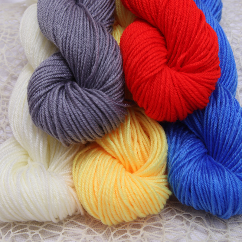 批发logo腈纶线中粗毛线 手工手编钩织针织拖鞋饰品宝宝针织线