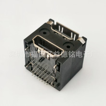 3排38P双层HDMIi连接器 四脚插板不带耳朵HDMI双层母座19P+19P