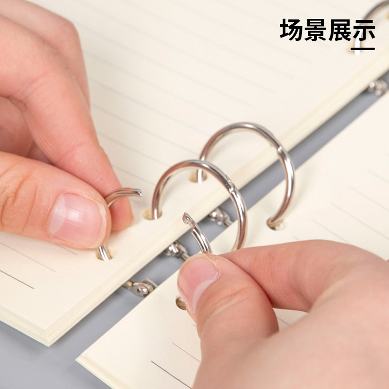 Zhiyoute en stock anillo de hojas sueltas, anillo de presión, metal longitud interior 38mm anillo de libro diámetro exterior 45mm llavero DI